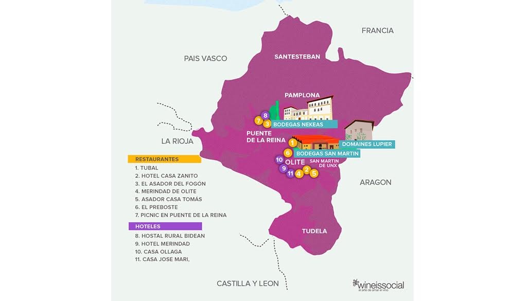 enoturismo mapa Navarra